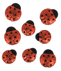 Paquete Boton Glitter Ladybugs
