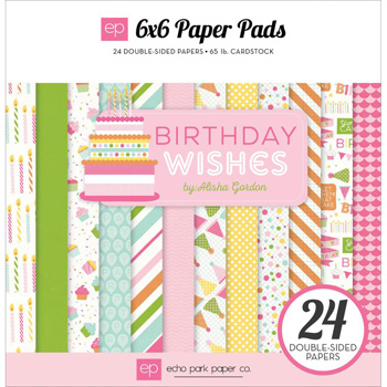 Paper Pad 6x6 Birdhay Wishes Girl ep 24 hojas